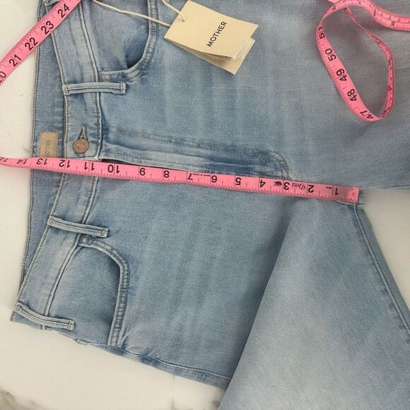 Mother The Hustler Roller Flood in Cheri Cheri Size 30 High Rise Wide Leg Light - Picture 10 of 15